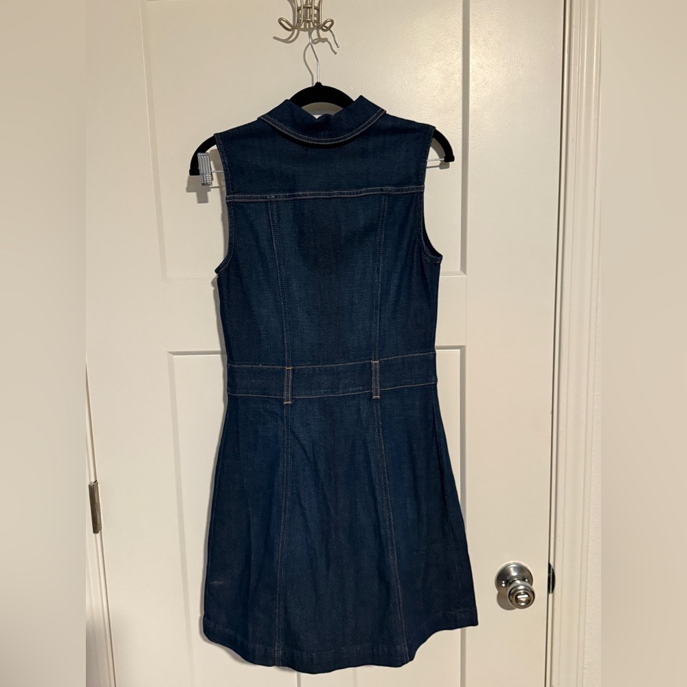 7 for All ManKind Zip Up Denim Dress, Sz Small - Picture 2 of 3